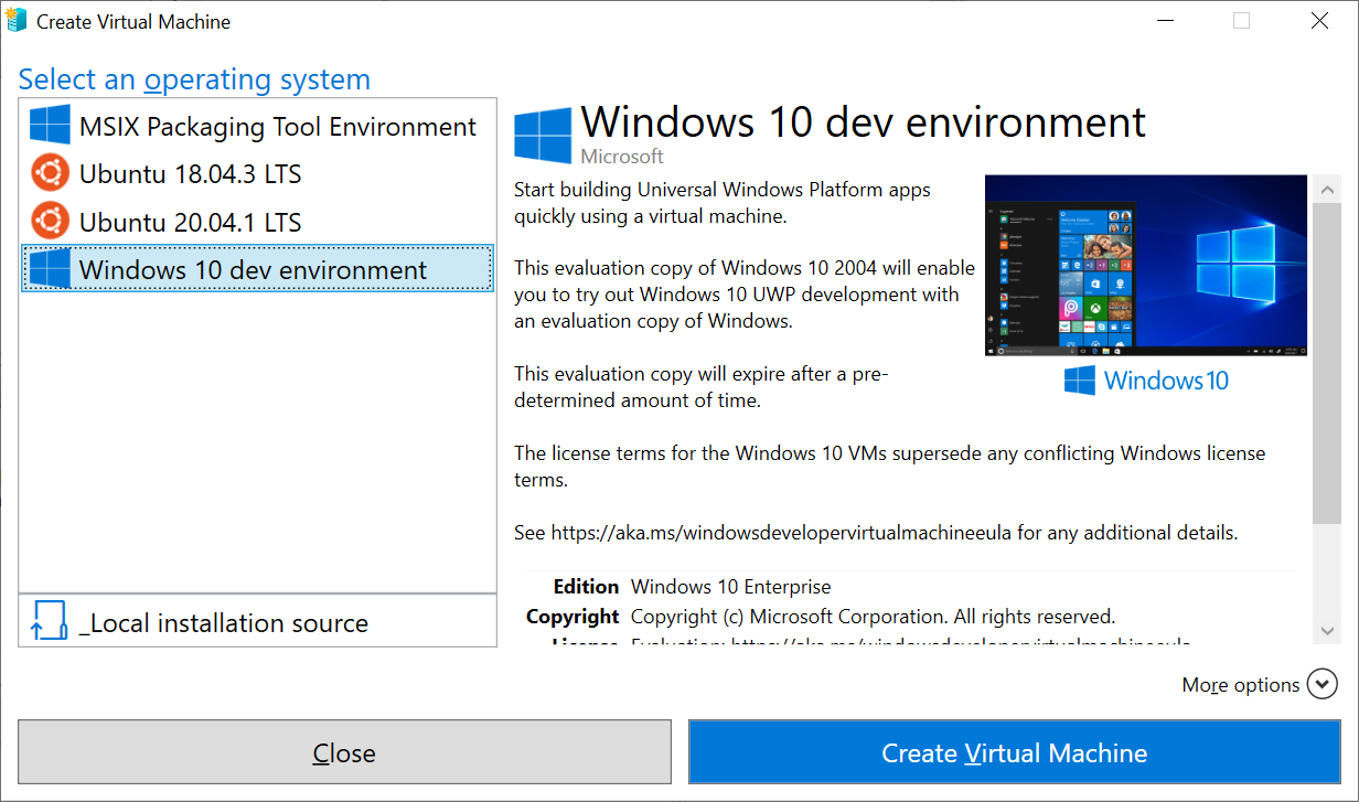creating a virtual machine with more disk space